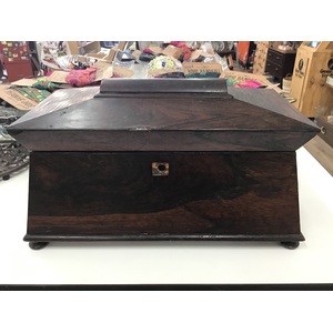 ANTIQUE Georgian Sarcophagus Tea Caddy for Restoration