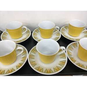 RETRO Noritake RC Japan 'Vera' 435 Coffee Cups & Saucers - Set of 6 