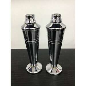 VINTAGE Art Deco Silver Plate EPNS Salt & Pepper Shakers 