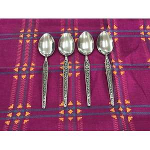 MCM Antigua Grand Prix Stainless Steel Dessert Spoons x 4 - Korea 