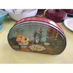 VINTAGE Huntley & Palmers Cocktail Biscuits Tin - Interesting Shape 