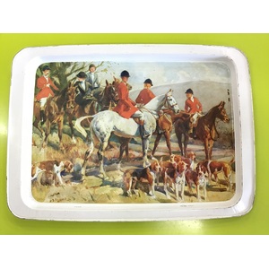 VINTAGE Willow Australia Tray - The Hunt - Horses 