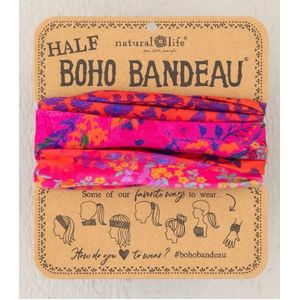 Half Boho Bandeau - Pink Ombre Border