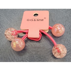 Retro Bobble Hair Ties - Light Pink & Clear