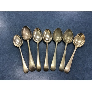 Mixed Lot x 7 Rattail Silver Plate Teaspoons  