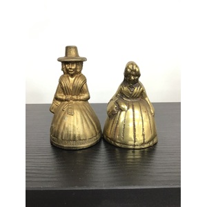 Vintage Brass Bell - Lady - Lot of 2 - Small Size 6 cm tall