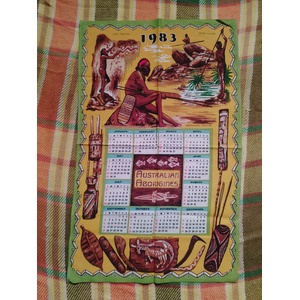 VINTAGE1983 Calendar Tea Towel - Australian Aborigines 