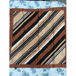 VINTAGE Acetate Scarf Japan - Diagonal Stripes - 70 cm Square