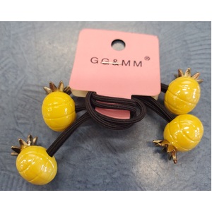 Retro Bobble Hair Ties - Yellow Pineapple