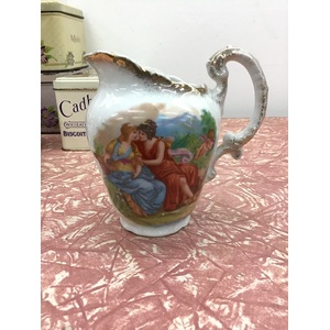 VINTAGE 1950's Beyer & Bock Lady Couple & Cherub Creamer Jug 