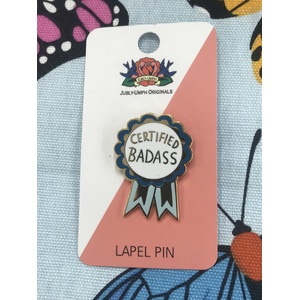 Certified Badass Lapel Pin - Jubly-Umph Originals - Award Ribbon 