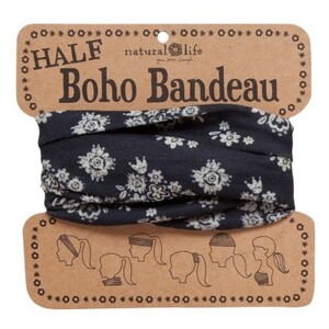 Half Boho Bandeau - Black Floral 