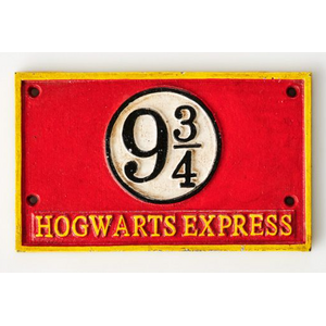 Hogwarts Express 9 3/4 Sign - Cast Iron - 12 x 19.5 cm