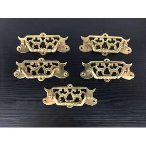 VINTAGE Brass Cabinet Pulls x 5 