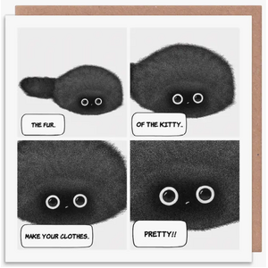 Greeting Card - Purr in Ink Design - The Fur of the Kitty