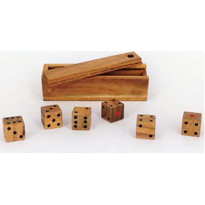 Wooden Set of 6 Dice - Retro