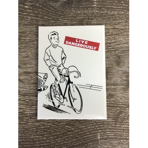 Live Dangerously - Retro Bicycle Fridge Magnet 