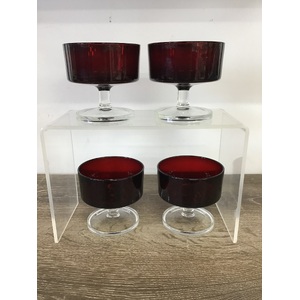 Luminarc France Ruby Red Champagne Coupe x 4