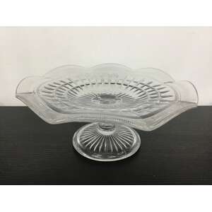 VINTAGE Pressed Glass Comport Pedestal Bowl - 21.5 cm 