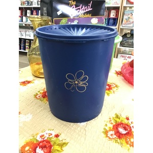 RETRO Tupperware Canister - Blue w Fan Lid  - 805-17