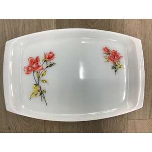 VINTAGE JAJ Pyrex - Peach Rose Serving Platter - Large