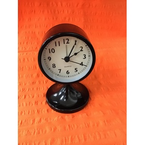 Retro Style Pedestal Alarm Clock - Black