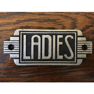 Ladies - Cast Iron Toilet Sign - Art Deco Style