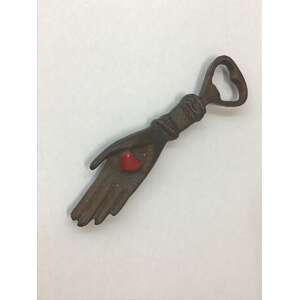 Heart in Hand Bottle Opener - Cast Iron - Vintage Style