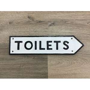 Toilets Sign - Cast Iron - Arrow - 39 x 10 cm