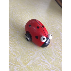 Wooden Ladybird Pullback Racer Toy - Lady Bug