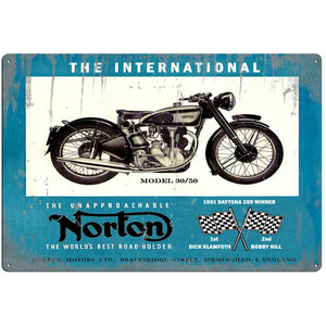 Norton Model 30/50 Motorcycle - Retro Tin Sign - 20 x 30 cm