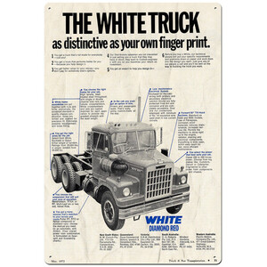 The White Truck - Retro Tin Sign - 20 x 30 cm