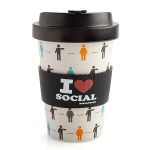 I Love Social Distancing - Bamboo Travel Mug