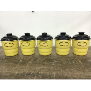   VINTAGE Spice Canister Set - Yellow Beehive - Aluminium 