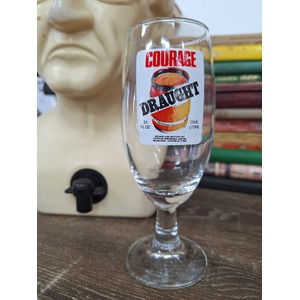 VINTAGE Courage Draught Stemmed Beer Glass