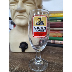 VINTAGE Swan Lager Beer Stemmed Beer Glass