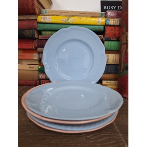 VINTAGE Side Plates - Pastel Blue Pink Mix - Johnson Grindley Adderley x 5