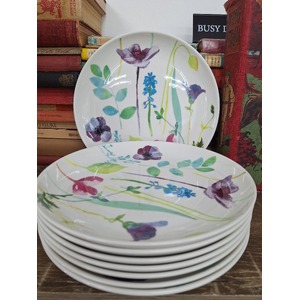 USED Portmeirion Plates - Water Garden Design - Set of 8