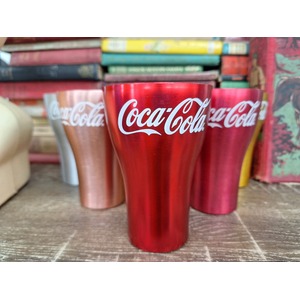 Pre-Owned Set of 6 Anodised Coca-Cola Metal Coke Cups