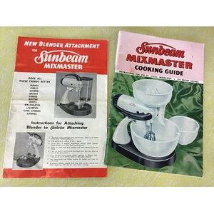 VINTAGE Sunbeam Mixmaster Cooking Guide & Blender Attachment Book