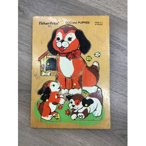 RETRO Fisher Price Dog & Puppies Board Puzzle - 511