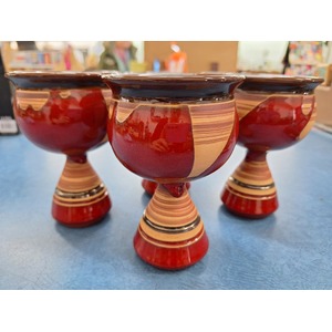 Joe Sartori Pottery Goblets x 4 - Red Clay - Australian Pottery