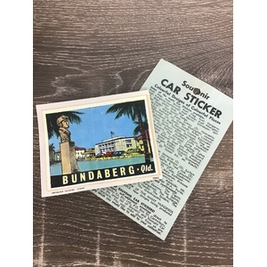 VINTAGE Souvenir Car Sticker Decal - Bundaberg QLD