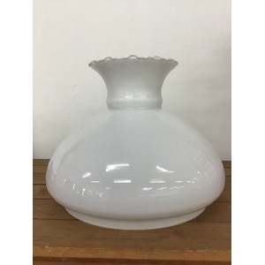 Milk Glass Lantern Oil Lamp Light Shade - Ruffled Top