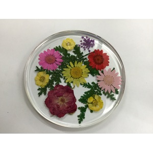 Round Resin Drinks Coaster w Real Flowers - Bright Bunch