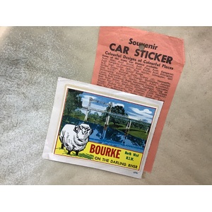 VINTAGE Souvenir Car Sticker Decal - Bourke NSW