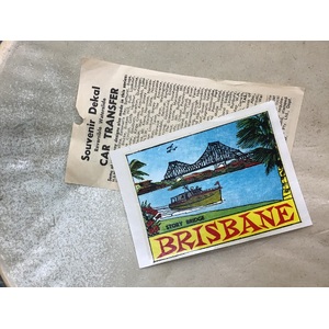 VINTAGE Souvenir Car Sticker Decal - Brisbane Story Bridge 