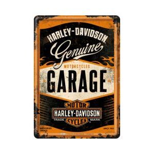 Harley Davidson Garage Metal Sign - Postcard Size - Nostalgic Art