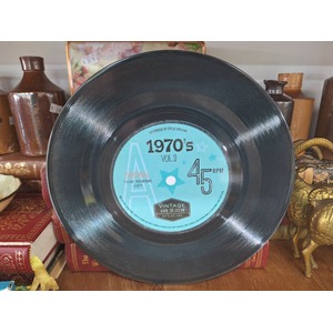 Tin Plate - Dinner Plate Retro Vinyl Record 1970s