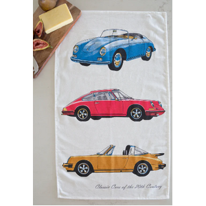 Classic Cars Porsche Cotton Tea Towel